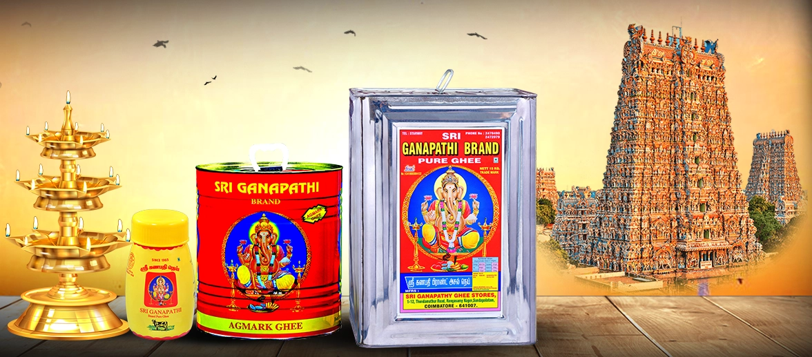 Sri Ganapathi Brand offers premium Agmark-certified cow ghee, crafted with purity and tradition in Madurai.